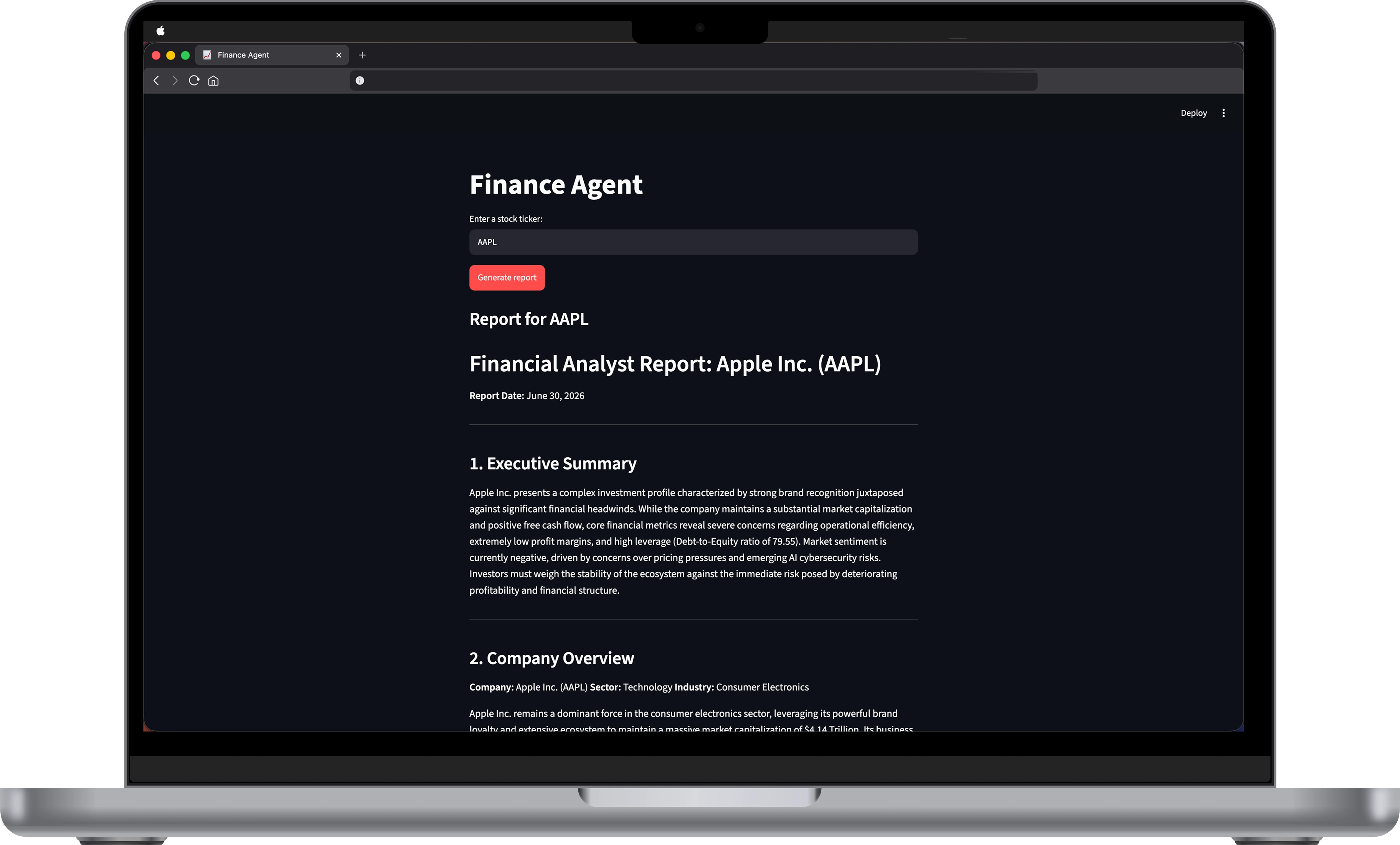 Finance agent project